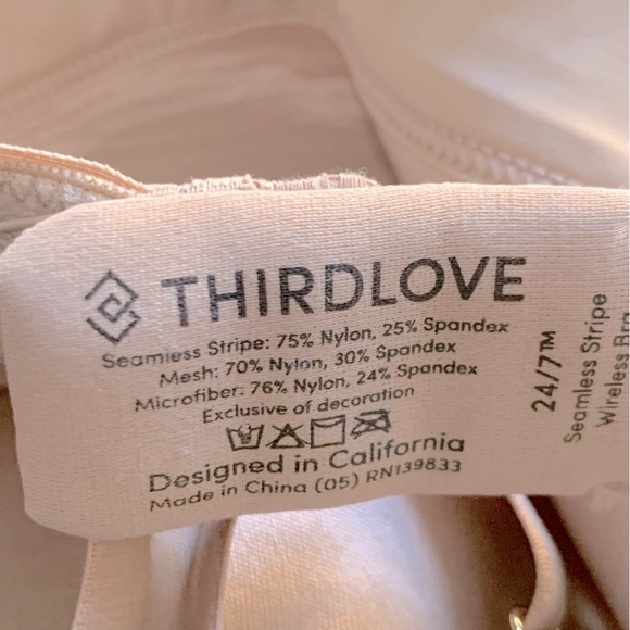 ThirdLove Nude 24/7 Seamless Stripe Wireless Bra Size 32D 1/2 - Picture 7 of 8